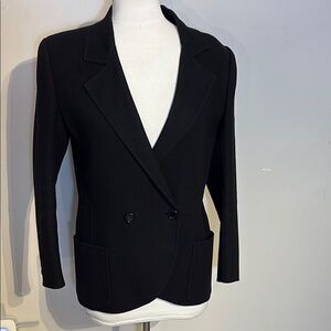 Vintage Roberto Avolio Classic Black Tailored Blazer with Notched Lapels
